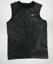 Nike Boys Sleeveless Shirt The Nike Tee Black White Dri Fit Size 4 NWT - £11.10 GBP