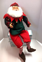 Shelf Sitter Santa Claus Elf Posable Christmas Figurine 24&quot; - £15.80 GBP