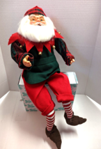 Shelf Sitter Santa Claus Elf Posable Christmas Figurine 24&quot; - £15.84 GBP