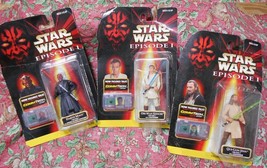 Lot: Star Wars Episode 1 Darth Maul, Obi-Wan Kenobi, Qui; Toy Action Figures-NIB - £31.96 GBP