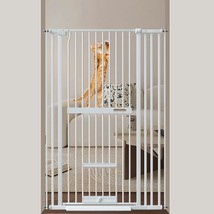 61.02 Extra Tall Cat Gate With Pet Door Wide Pressure Mounted Tall Gate ... - £127.48 GBP