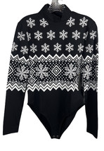 Chemistry Women&#39;s Snowflake Print High Neck Long Sleeve Bodysuit Size XL... - £10.94 GBP