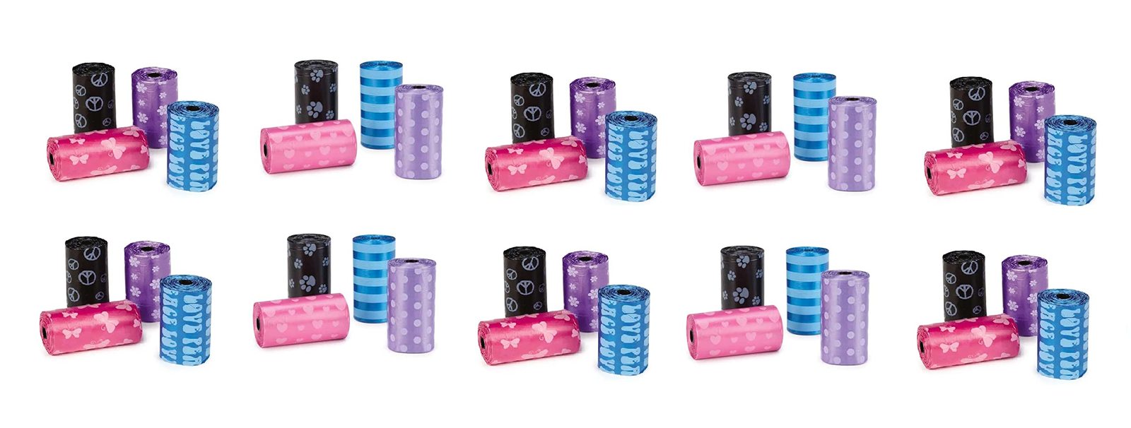 MPP Dog Waste Poop Bags Fun Classic Print Rolls Cleanup Bulk Packs Choose Quanti