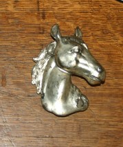 1998 SILVERPLATE SIGNED HORSE HEAD DESK PAPERWEIGHT EFFIGY FETISH BUST F... - $24.30