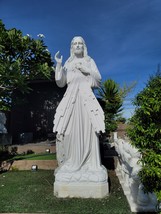 Jesus statue Religious sculpture garden decor marble handmade  - $4,855.00
