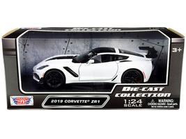 2019 Chevrolet Corvette ZR1 White with Black Accents 1/24 Diecast Model ... - £34.00 GBP