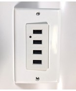 LD-U002 USB Charging Wall Outlet 4-Port USB Charger with LED light, White - £12.63 GBP