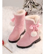 1- Girls Winter Boots Princess Snow Boots New Fashion Bow High-Top Boots... - $57.03 CAD