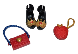 Disney Descendants Villain Evie Doll Replacement Black &amp; Gold Shoes Purse Bag - £9.81 GBP