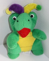 Kellytoy Mardi Gras Jester Hat Turtle or Frog 8&quot; Plush Stuffed Animal Soft Toy - £10.82 GBP