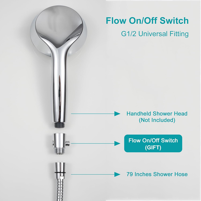 Shower Hose Replacement,79 Inches Extra Long Stainless Steel Handheld Shower Hea Item image 6