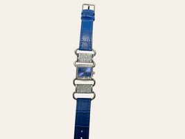 Strada Quartz Lades Watch Silvertone Blue Band Japan Movement Rhinestone... - £14.32 GBP