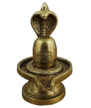 Lord Shiva Lingam Sculpture Brass Statue Hinduism Idol Size 2x2.5x2 Inch - £24.22 GBP