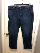 Lands End Square Rigger Blue Jeans Mens Size 44X32 Expandable Flex Waist - $18.80