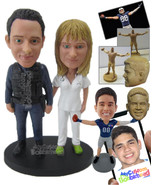 Personalized Bobblehead Military And Nurse Couple Showing Off Their Abil... - $156.00