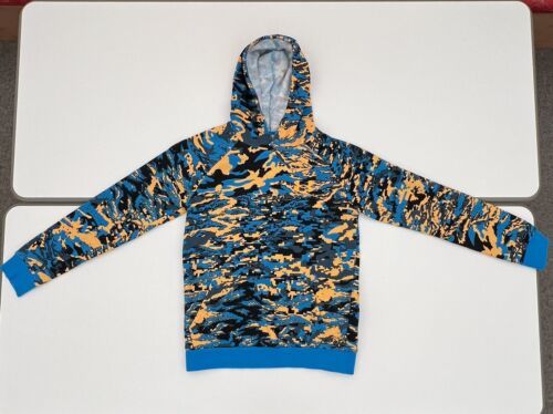 Primary image for Under Armour Boys Hoodie YXL Orange Blue Black Camouflage Pullover Outfit