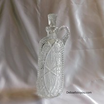 Large Pressed Glass Decanter with Stopper # 22166 - £17.77 GBP