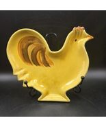 Los Angeles Potteries Rooster Dish Yellow Mid Century California Pottery - $11.53