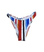 Beach Joy Striped Scrunch High Cut Bikini Bottom Size S Multicolor 80s NWOT - $12.42 CAD