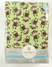 Carter&#39;s Baby Quilted Playard Fitted Sheet Playful Monkeys Design NEW in... - £12.50 GBP