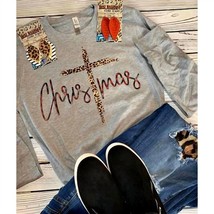 Southern Attitude christmas long sleeve tee in Grey - size 2X - £26.07 GBP