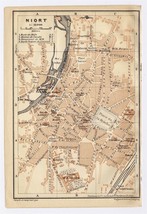 1914 Antique City Map Of Niort / POITOU-CHARENTES / France - £15.76 GBP