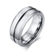 Qualified 8mm Tungsten Grooved Wedding Band for Men Anti Scratch Anniversary Rin - £18.70 GBP
