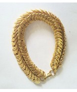 Vintage Estate Bracelet, Patent Gold Plate Chunky Braided Swirl Links 7&quot; - £31.69 GBP