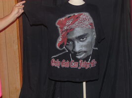pre-owned-sz 2xl-tupac shakur-only god can judge me-t-shirt-falsa da man gear - $33.33
