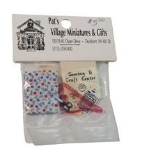 Dollhouse Miniature Sewing Room Supplies Fabric Scissors Spool Thread Lace Craft - £11.81 GBP