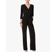NY Collection Womens Petite XL PXL Black Solid Wide Leg Jumpsuit NWT BH72 - £25.49 GBP