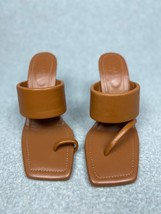 Zara Womens Square Open Toe Heels Sandals Size 8 Minimalist Simple Modern Boho - £38.23 GBP