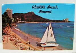 1967 Waikiki Beach Hawaii Honolulu Diamond Head Vintage Postcard HI - £2.39 GBP