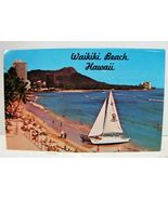 1967 Waikiki Beach Hawaii Honolulu Diamond Head Vintage Postcard HI - £2.34 GBP