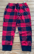 old navy NWT women’s plaid jogger pajama pants Size M red black H4 - $12.38