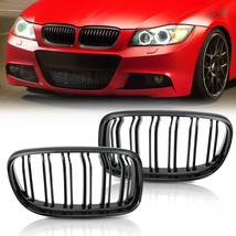 Gloss Black Double Line Kidney Grill Compatible with 2012-2018 BMW 3 Ser... - £31.44 GBP