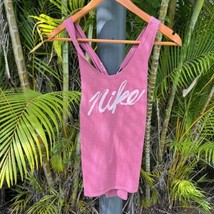 Nike Mauve Pink Dry Miler Running Criss Cross Back Tank Top Dri Fit Size... - $17.81