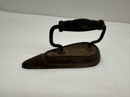 Antique Cast Iron sad Iron Collar Sleeve hammered handle  - $49.45