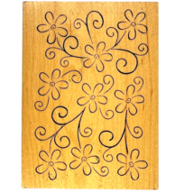 Vintage Great Impressions Artistic Swirl Flower Postcard Rubber Stamp J88 - £14.38 GBP