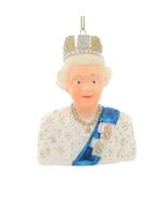 QUEEN ELIZABETH ORNAMENT II 5&quot; Glass Christmas Tree Royalty Platinum Jub... - $19.95