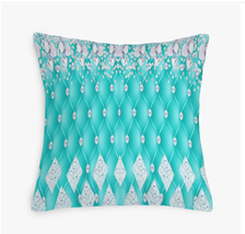 Luxe Quilted Pillow Cover 18&quot; - Turquoise Diamond Tufted Design - $297.56 MXN