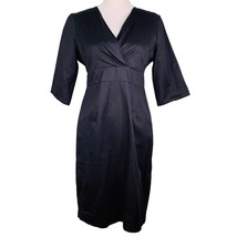 Bitten Sarah Jessica Parker Dress Black 8 V-Neck 3/4 Sleeves Back Zip Mi... - $25.00