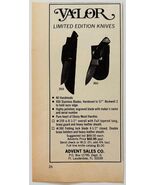 1981 Valor Limited Edition Knives Advertisement Advent Sales Vintage F15Y - $363.77 MXN
