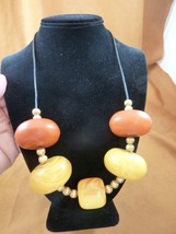 (V-605) Huge Chunky orange yellow African Moroccan Copal AMBER 24&quot; long Necklace - $122.47