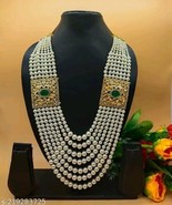 Necklace Bollywood Pearl Necklace 14k Gold Plated Chain Women&#39;s Jeweller... - $25.69