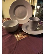 RARE RETRONEU GARCIA LILAC GLOSSY EVERYDAY CHINA 4 PC PLACE SETTING - £22.39 GBP