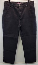 L26) Gloria Vanderbilt Amanda Woman Black Jeans Pants Size 18 Short - $11.87