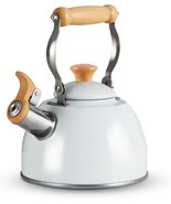 ROCKURWOK Tea Kettle Stovetop Whistling Teapot Stainless Steel Pearl Whi... - $29.00