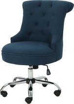 Christopher Knight Home Tyesha Desk Chair, Navy Blue + Chrome - £175.35 GBP
