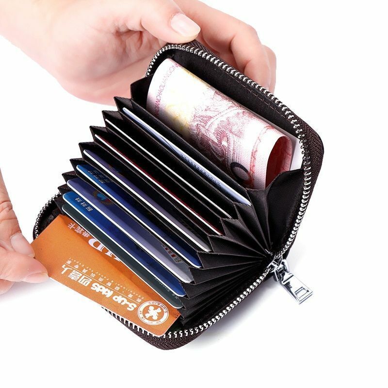 Primary image for Unisex Card Holder Case Zipper Closure Men Women Small Wallet Money Purse Bag